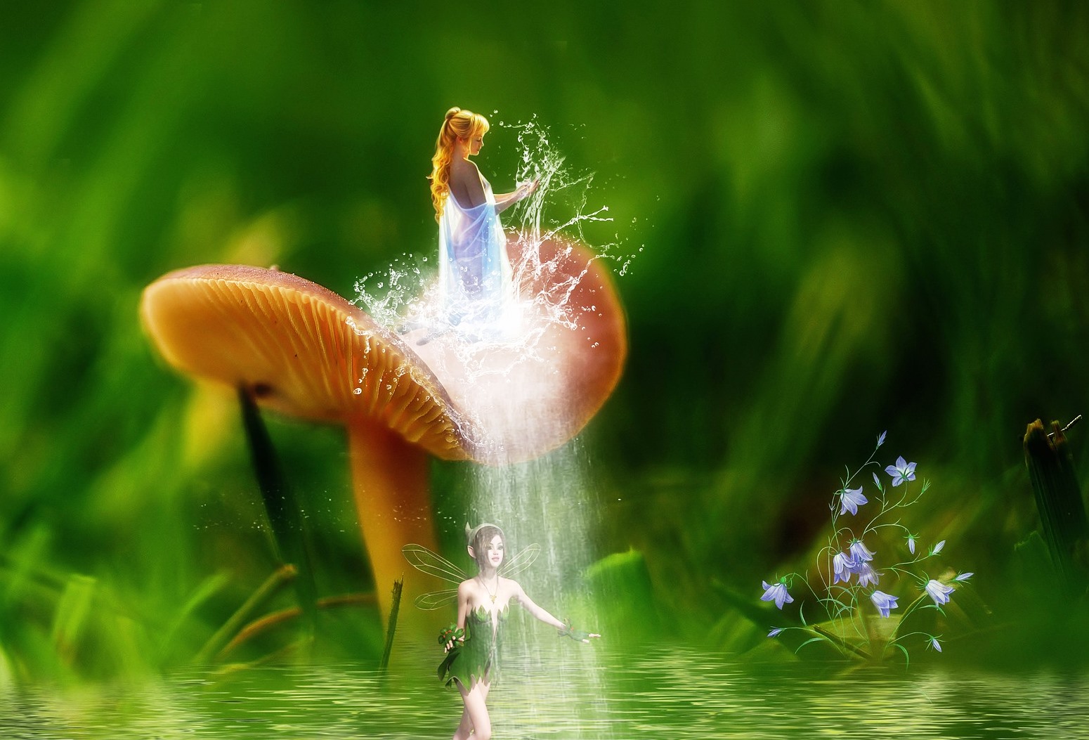 Woman holding a bright white light