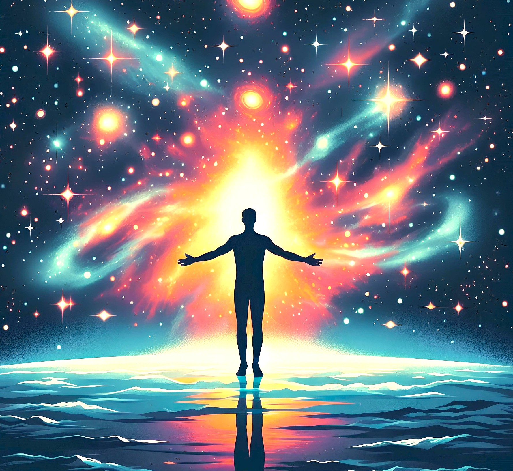 Woman holding a bright white light